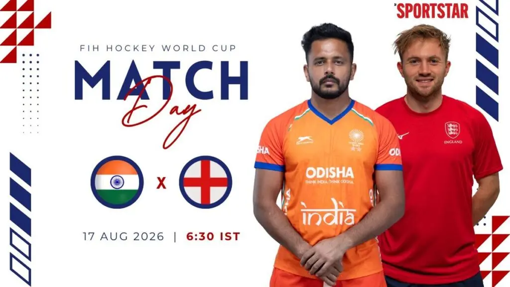India face England in Hockey World Cup 2026 second match today