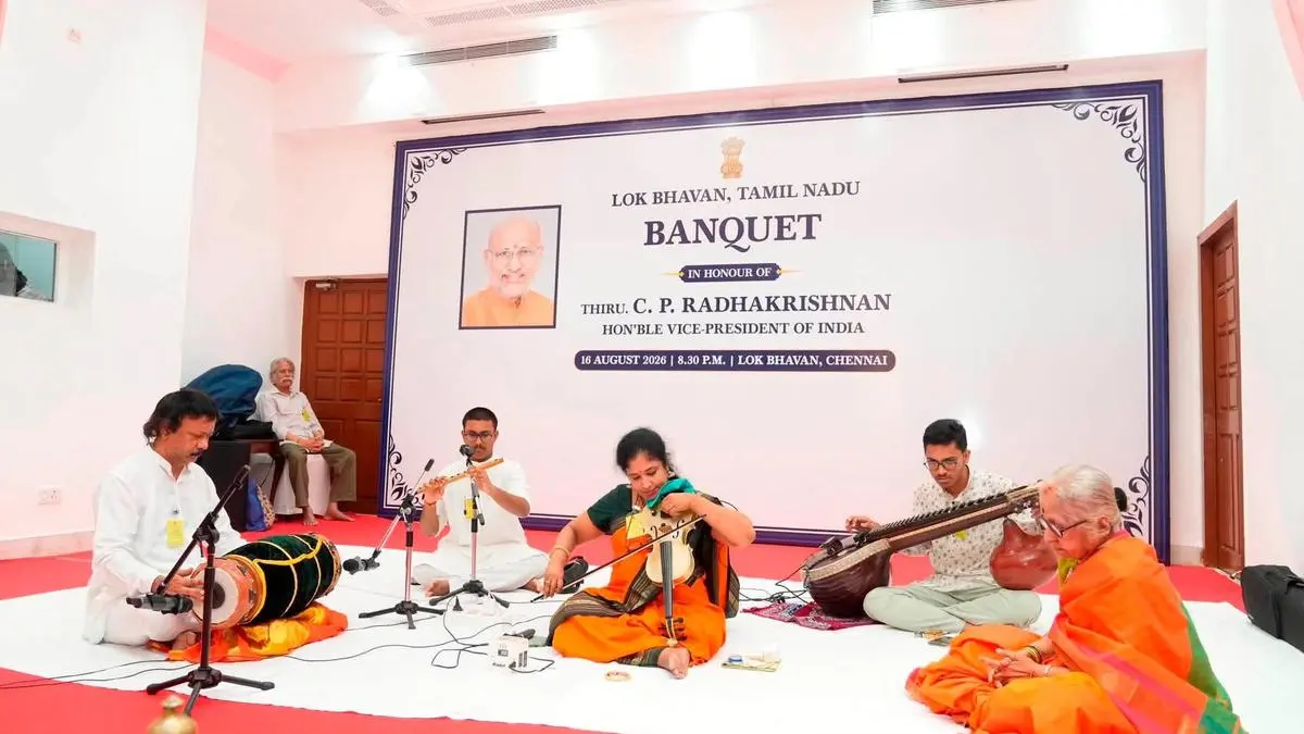 Two young margazhi winners perform before Vice-President Radhakrishnan