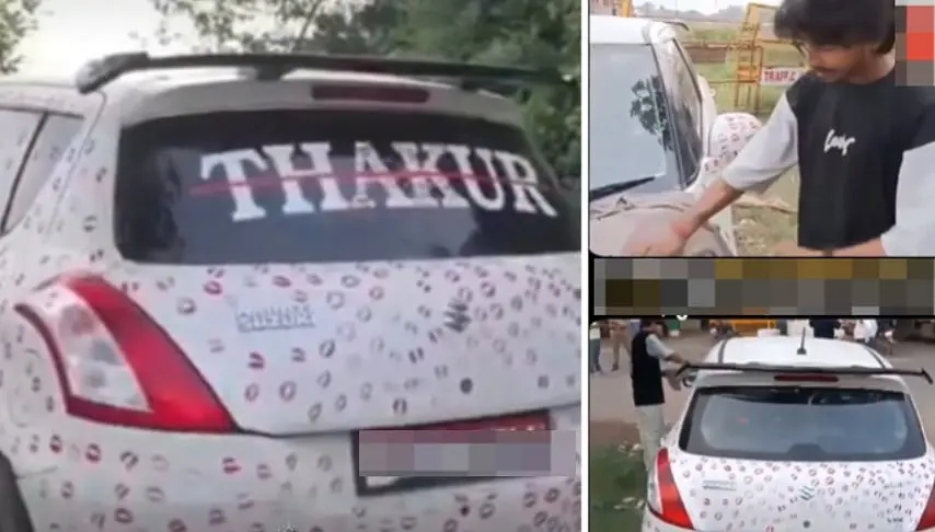 Gwalior man fined Rs 5,500 for car with 3,400 lipstick kisses