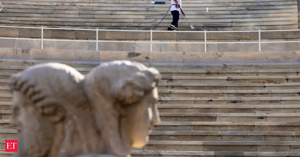 Athens' marble stadium gets first cleaning in over a century