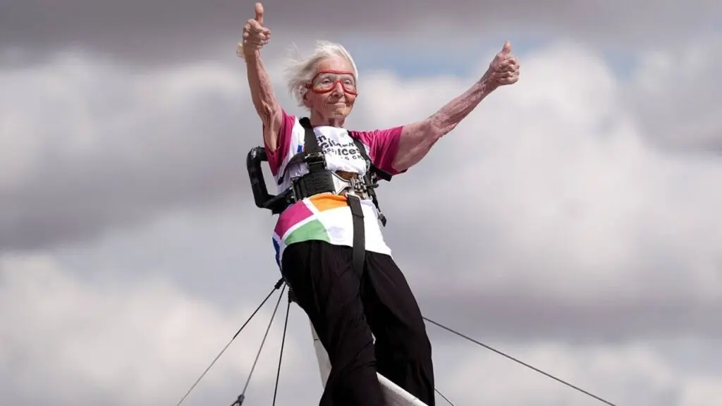 97-year-old Betty Bromage breaks own world record as oldest wing walker