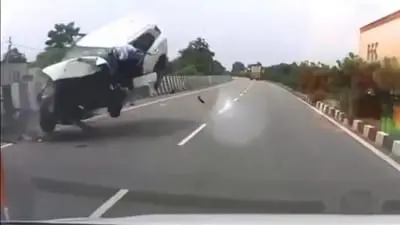 UP Police Verifies Viral Crash Video of Atiq Ahmed's Son
