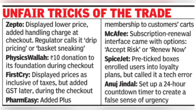 CCPA fines digital platforms Rs 20 lakh over dark patterns