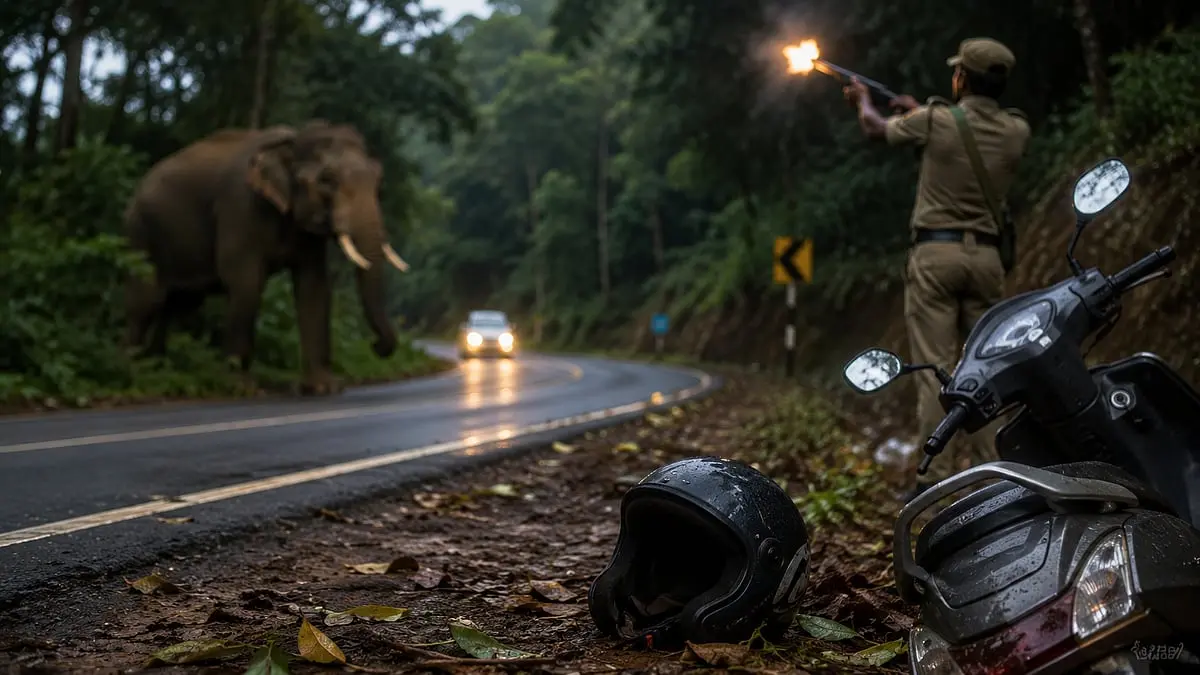 Forest dept bullet meant to scare elephant hits biker