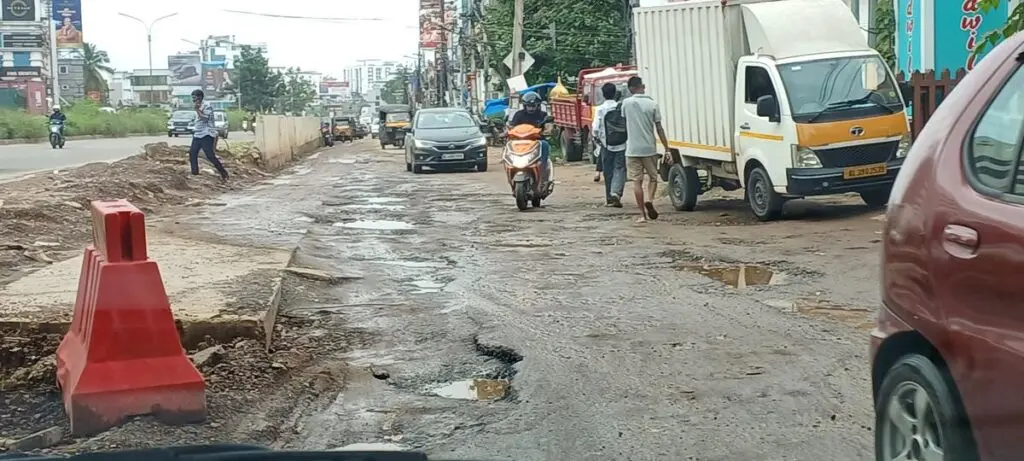 NHAI faces flak over pothole-ridden service roads on NH 66 bypass