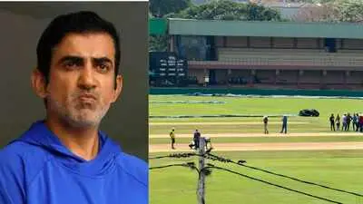 Gambhir inspects Galle pitch, groundstaff mow track hours later