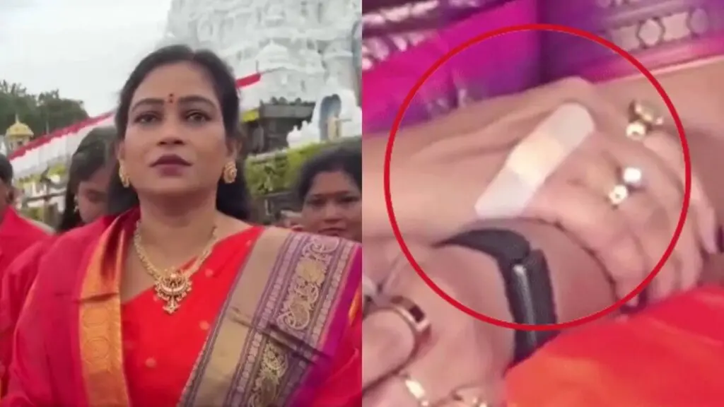 Drone hits Andhra home minister Anitha in Tirupati, minor injuries