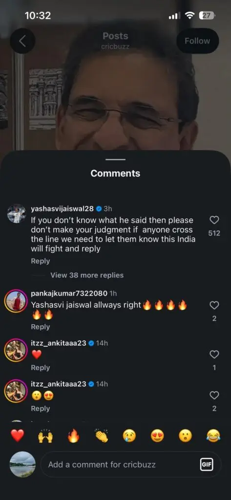 Ajay Jadeja, Yashasvi Jaiswal clash over Asitha Fernando spat