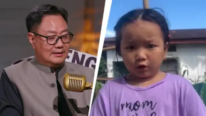 Kiren Rijiju video calls Arunachal girl who said 'Humko Indian bolo'
