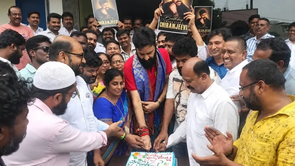 Kodali Nani attends Chiranjeevi birthday celebration in Gudivada