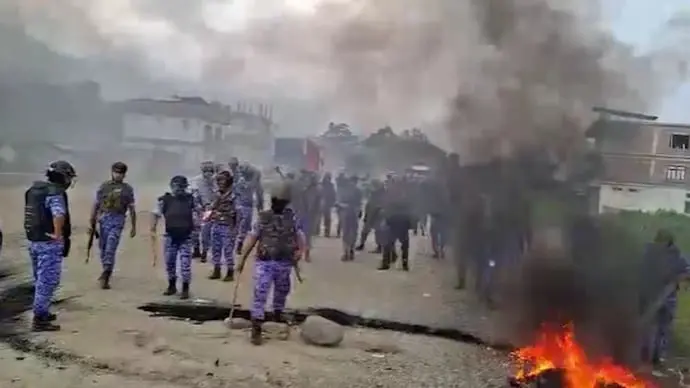 Manipur Naga protest turns violent, 4 injured as tear gas fired
