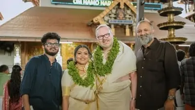 Scottish politician Martyn Day weds Malayali partner at Guruvayur temple