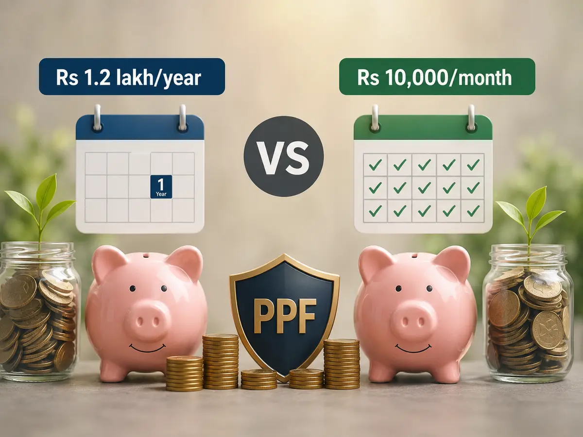 Rs 1.2 lakh lump sum beats Rs 10,000 monthly in PPF returns