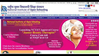 NIOS Oct-Nov 2026 exam registration opens for vocational courses