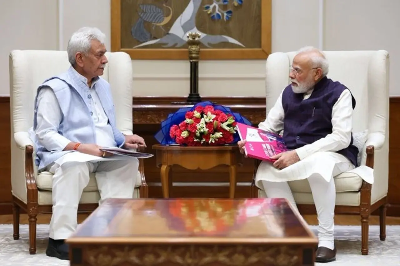 J&K LG Manoj Sinha meets PM Modi in Delhi