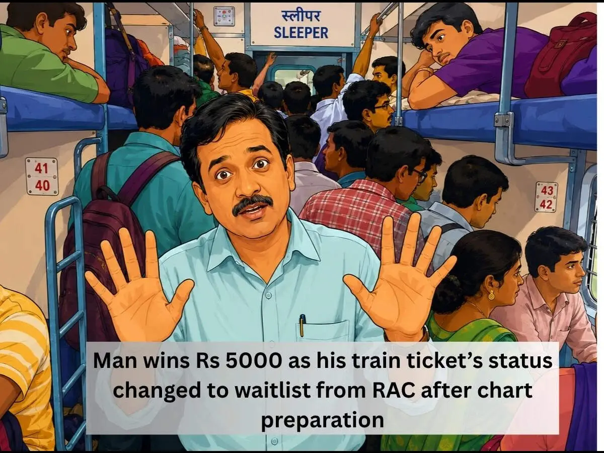 Delhi commuter wins Rs 5,000 after RAC ticket became waitlist