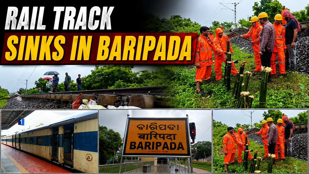 Baripada rail track sinks, several trains cancelled after heavy rain