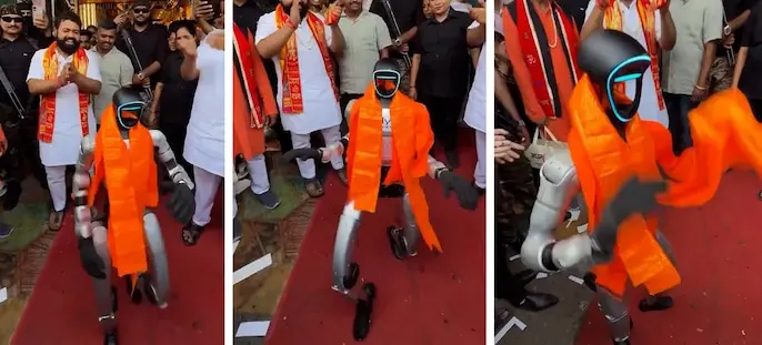 Humanoid robot dances at Ujjain shop opening, goes viral