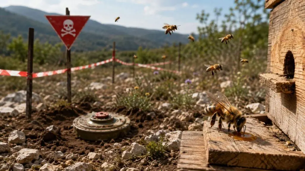 Honeybees trained to detect land mines in Croatia