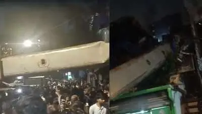 Crane falls on railway wires in Kurla, 10 injured including infant