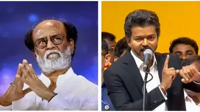 Rajinikanth smiles, refuses comment on Vijay's 100 days as Tamil Nadu CM