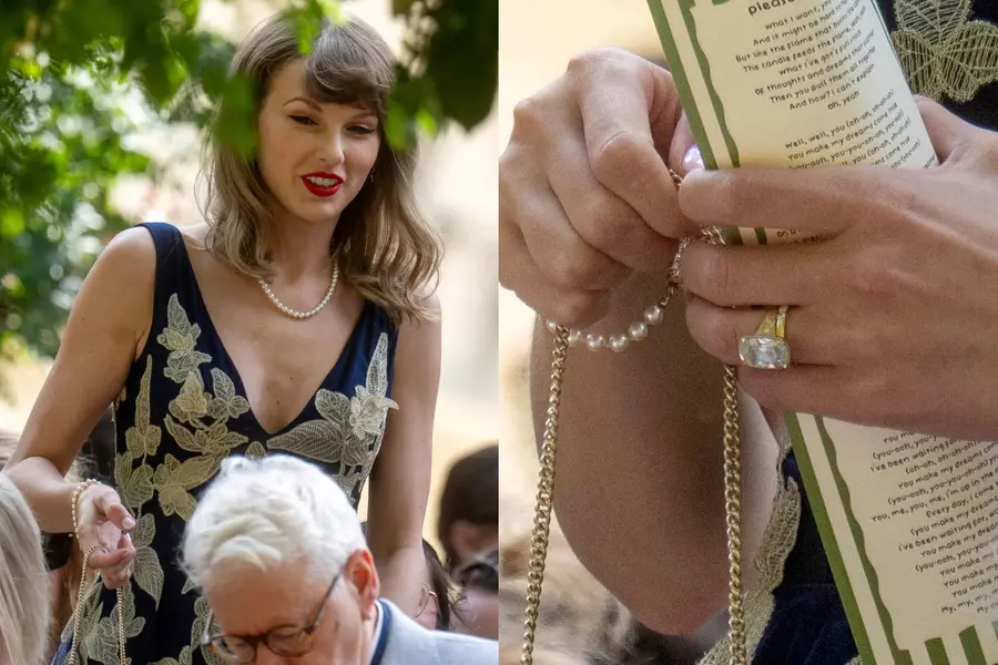 Taylor Swift wears gold wedding band at engineer friend's wedding