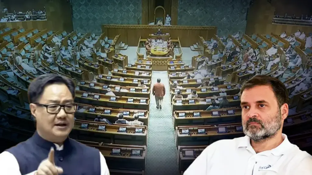Rijiju tells Rahul not to run away from Shah in Lok Sabha