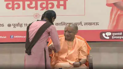 Yogi Adityanath meets schoolgirls at Snehbandhan programme
