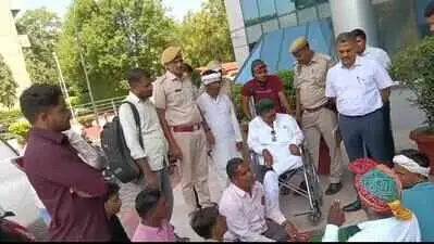150 disabled applicants protest DLB recruitment rule in Jaipur