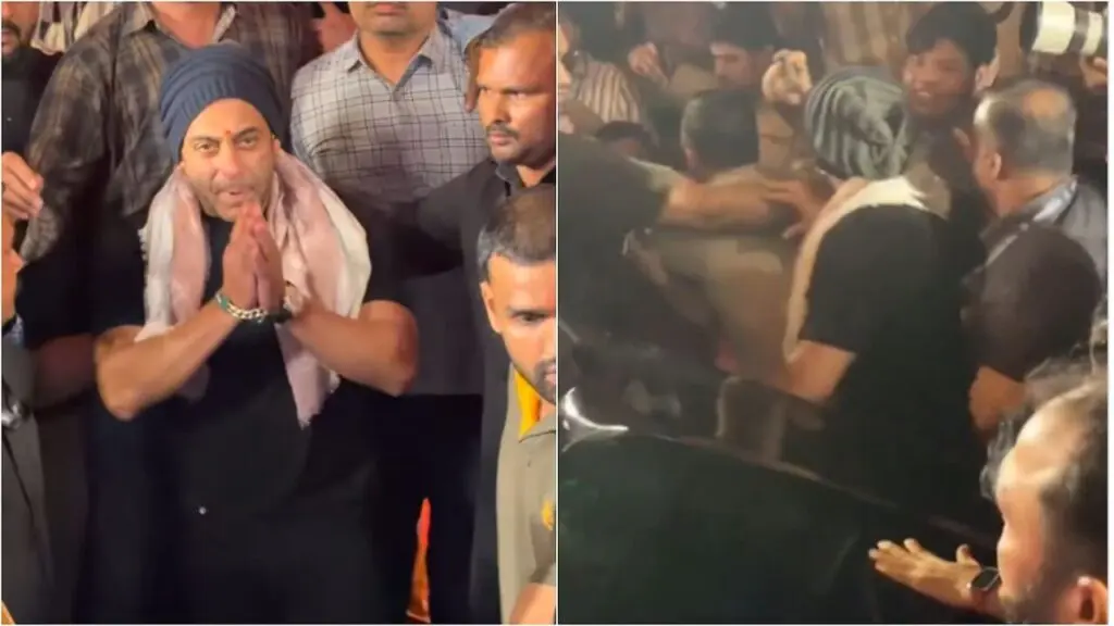 Salman Khan folds hands, asks crowd to clear way after Ganpati darshan