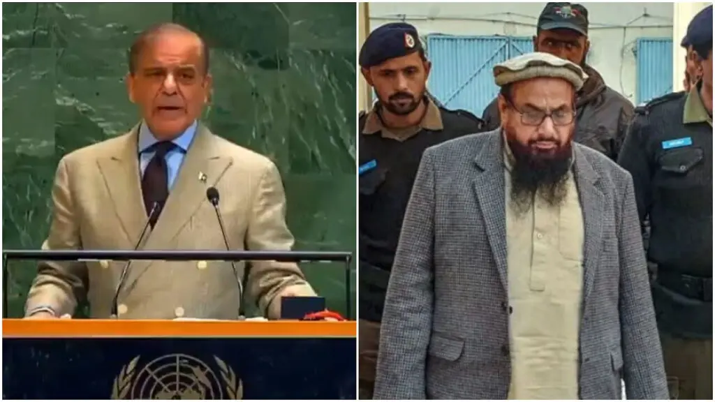 Shehbaz Sharif walks away after reporter asks about Hafiz Saeed at UN