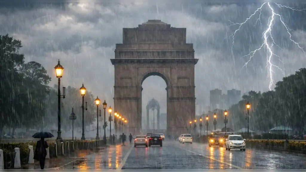 Delhi gets rain relief, temperature drops 5 degrees, yellow alert
