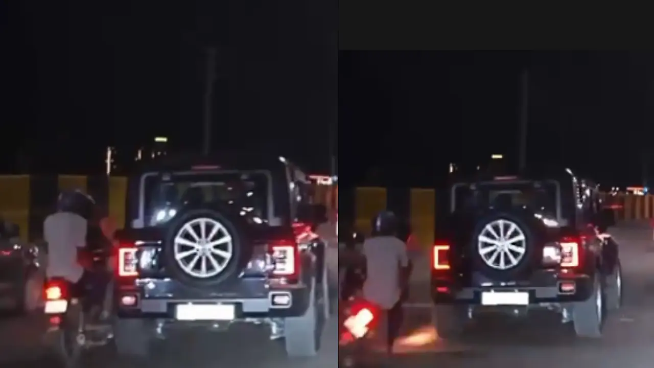 Thar hits biker on Dwarka Expressway, flees, video viral