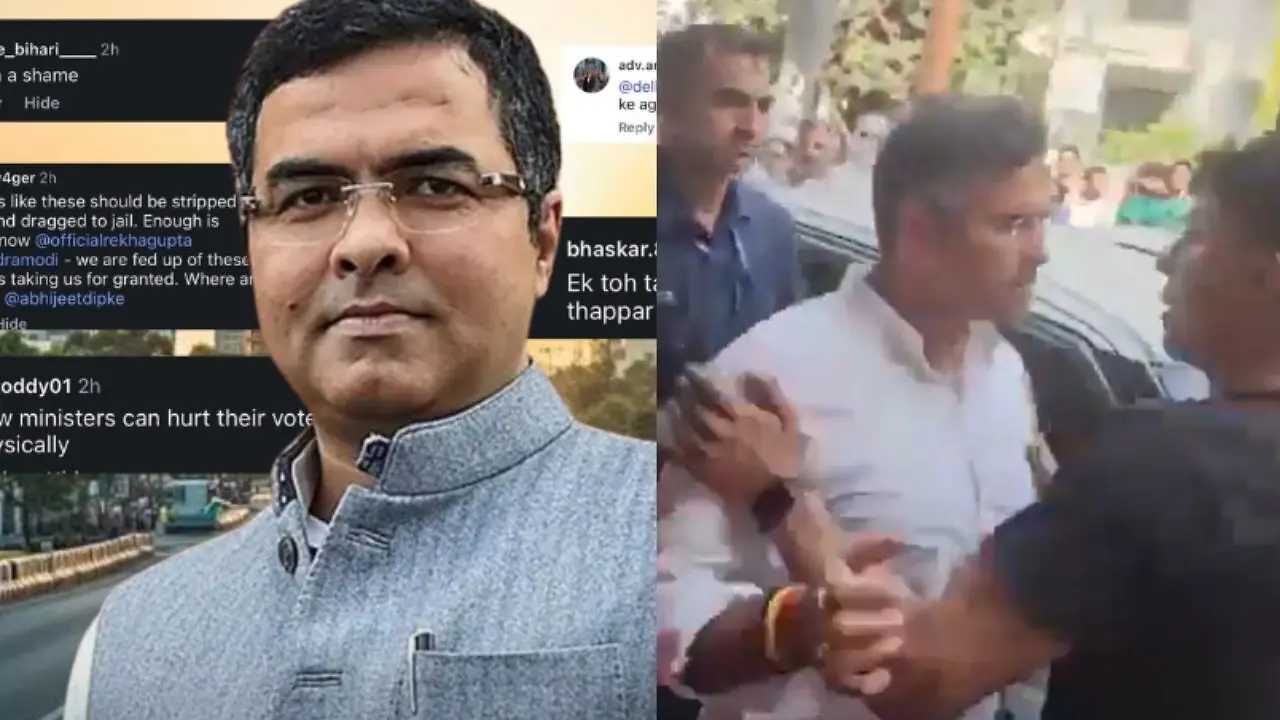 Delhi minister Parvesh Verma slaps man during road inspection, Opposition protests