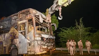Greater Noida bus fire: nine dead, man searches for father