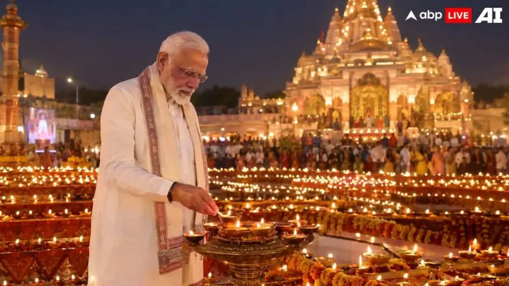 PM Modi turns 76, 76,000 diyas lit in Ahmedabad