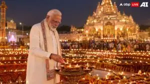 PM Modi turns 76, 76,000 diyas lit in Ahmedabad