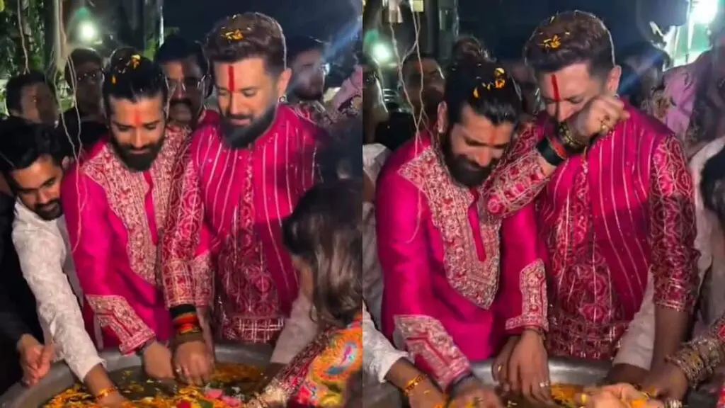 Chirag Paswan, Vishal Singh cry during Ganpati Visarjan in Mumbai