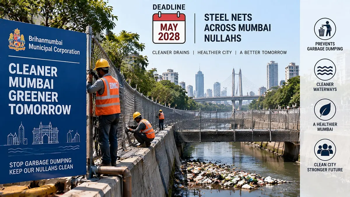 BMC sets May 2028 deadline for steel nets across Mumbai nullahs