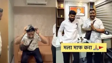 MNS forces Pune influencer to prostrate before Raj Thackeray's photo