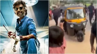 Rajinikanth takes auto rickshaw to Dharman set in Mysuru, greets fans