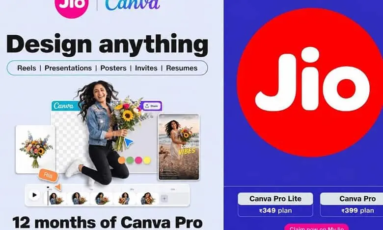 Jio users get Canva Pro free for up to 12 months