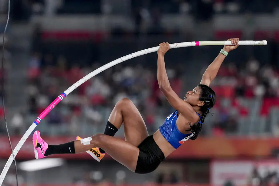 Baranica Elangovan wins India's first Asian Games pole vault medal
