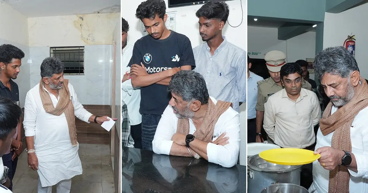Karnataka CM Shivakumar makes surprise hostel visit in Kanakapura
