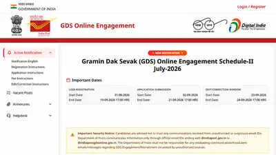 India Post GDS Recruitment 2026 opens for 25,000+ posts