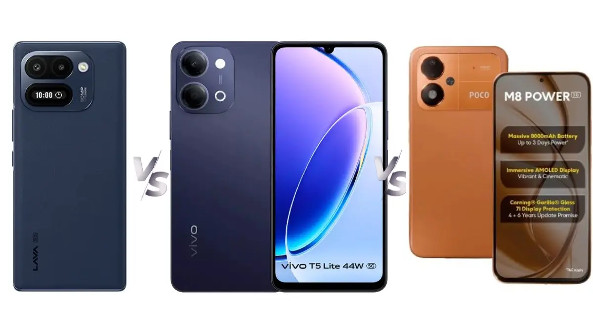 Lava Virat Curve, Poco M8 Power, Vivo T5 Lite compared