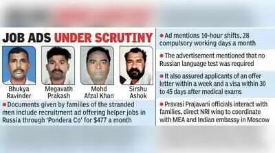 4 Telangana men trapped in Russian army after job fraud, kin plead for rescue