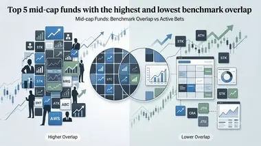 Mid-cap fund benchmark overlap ranges from 11.6% to 51.9%