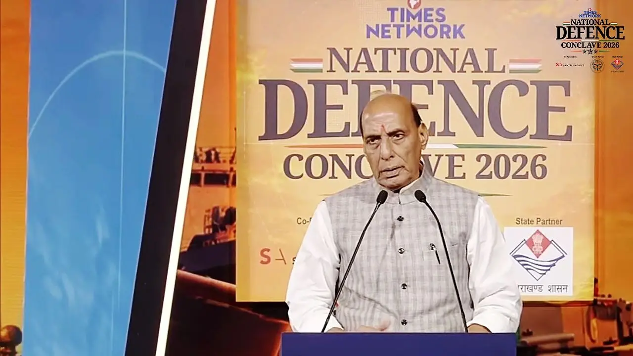 Rajnath Singh warns Pakistan of bigger strike at defence conclave