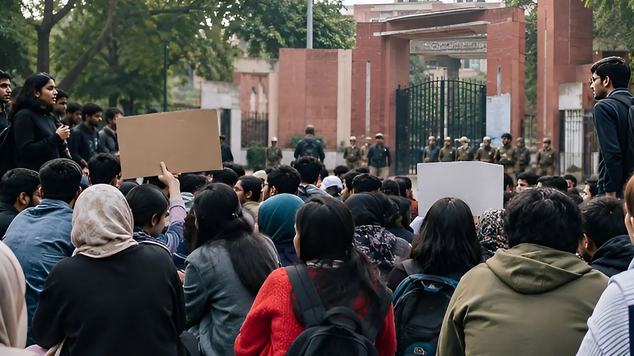 Jamia students refuse to end protest, seek firm election date